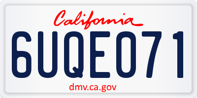 CA license plate 6UQE071