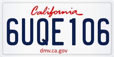 CA license plate 6UQE106
