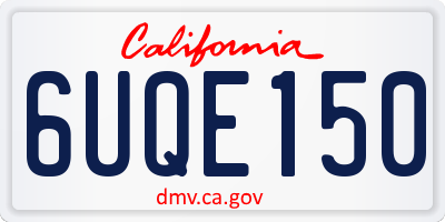CA license plate 6UQE150