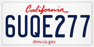 CA license plate 6UQE277
