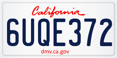 CA license plate 6UQE372