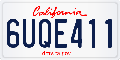 CA license plate 6UQE411