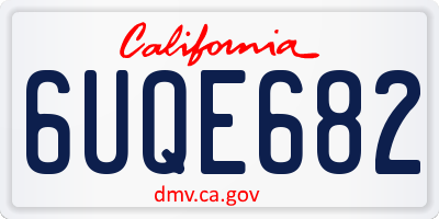 CA license plate 6UQE682