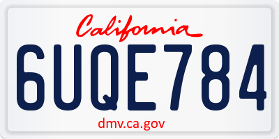 CA license plate 6UQE784