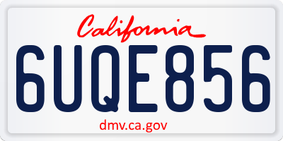 CA license plate 6UQE856