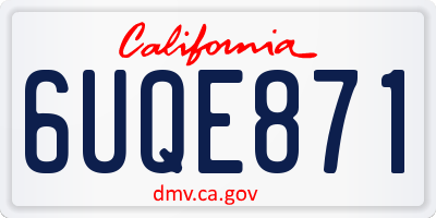 CA license plate 6UQE871