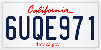 CA license plate 6UQE971