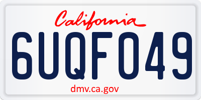 CA license plate 6UQF049