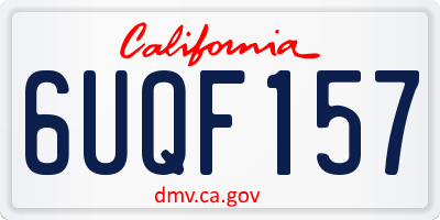CA license plate 6UQF157
