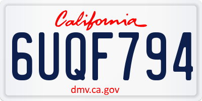 CA license plate 6UQF794