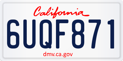 CA license plate 6UQF871