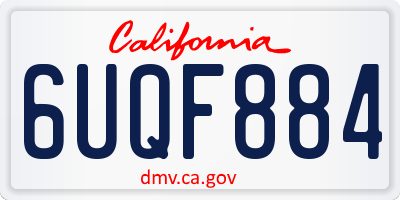 CA license plate 6UQF884