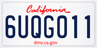 CA license plate 6UQG011