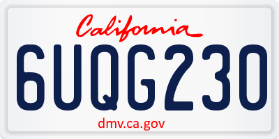 CA license plate 6UQG230