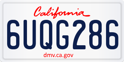 CA license plate 6UQG286