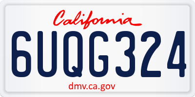 CA license plate 6UQG324