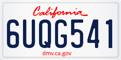 CA license plate 6UQG541