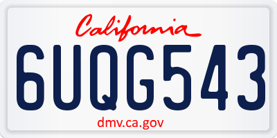 CA license plate 6UQG543