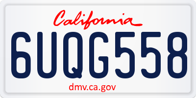 CA license plate 6UQG558
