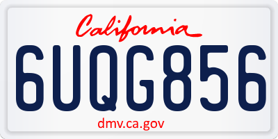 CA license plate 6UQG856
