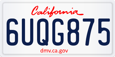 CA license plate 6UQG875