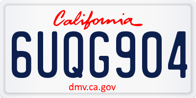 CA license plate 6UQG904