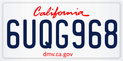 CA license plate 6UQG968