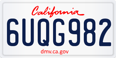CA license plate 6UQG982