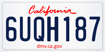 CA license plate 6UQH187