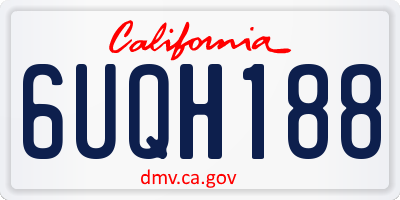 CA license plate 6UQH188