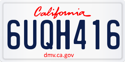 CA license plate 6UQH416