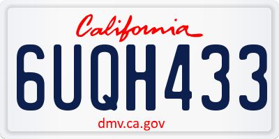 CA license plate 6UQH433