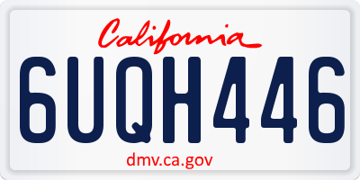 CA license plate 6UQH446