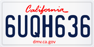CA license plate 6UQH636