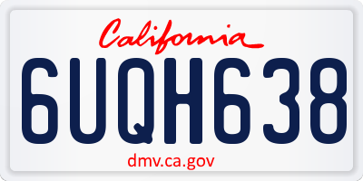 CA license plate 6UQH638