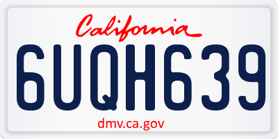 CA license plate 6UQH639
