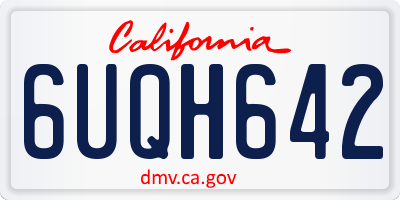 CA license plate 6UQH642