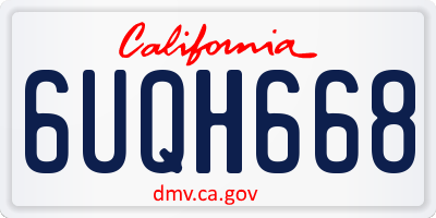 CA license plate 6UQH668