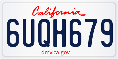 CA license plate 6UQH679