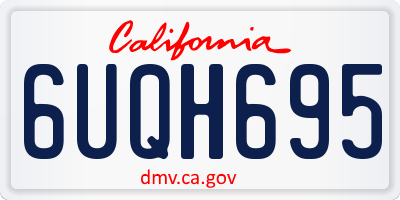CA license plate 6UQH695