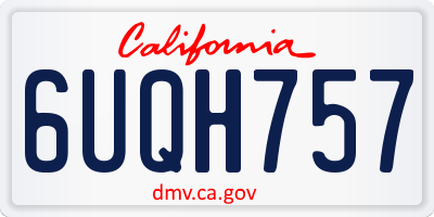 CA license plate 6UQH757