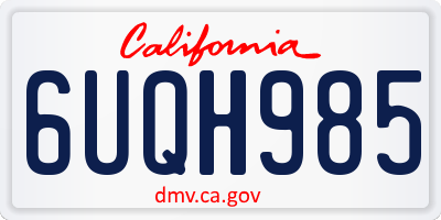 CA license plate 6UQH985