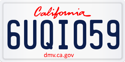 CA license plate 6UQI059