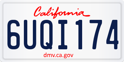 CA license plate 6UQI174