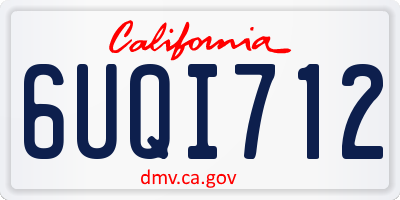 CA license plate 6UQI712