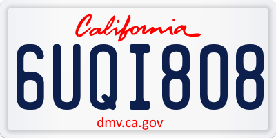 CA license plate 6UQI808