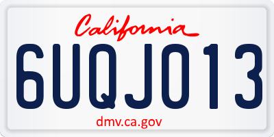 CA license plate 6UQJ013