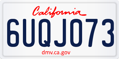 CA license plate 6UQJ073