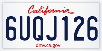CA license plate 6UQJ126