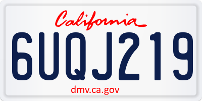 CA license plate 6UQJ219